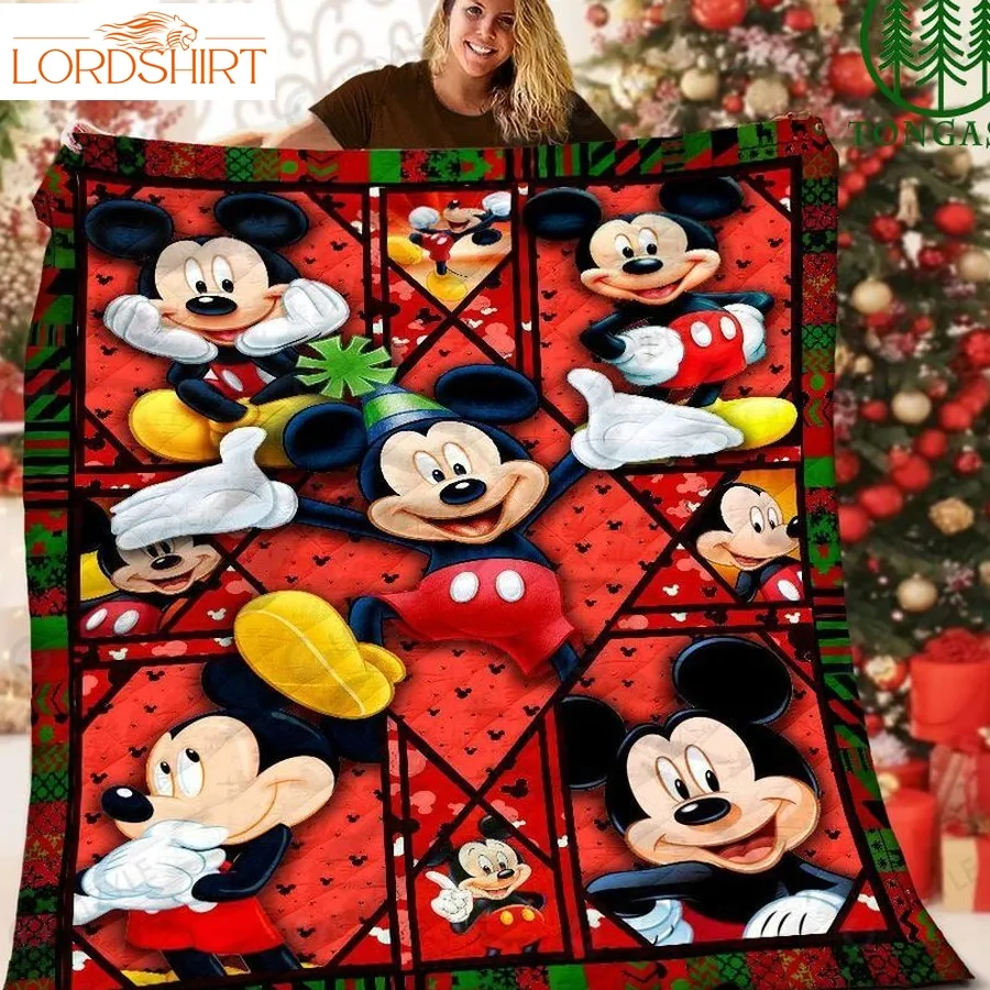 Limited Edition Disney Mickey Red Quilt Blanket For Christmas