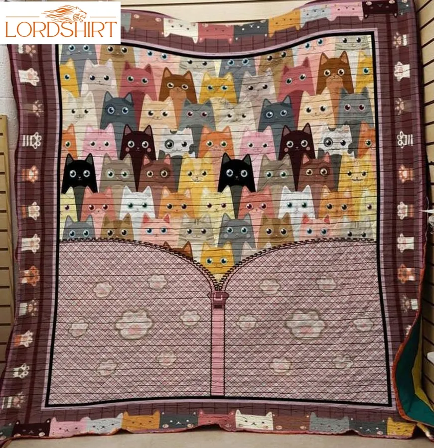 Lock Cats 3D Customized Quilt Blanket