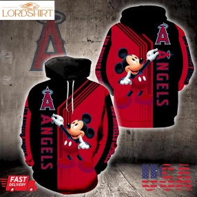 Los Angeles Angels Mickey Mouse Full Print K1368 Hoodie And Zipper