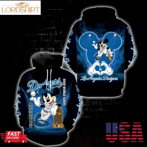 Los Angeles Dodgers Champions Mickey Mouse Full All Over Print Hoodie