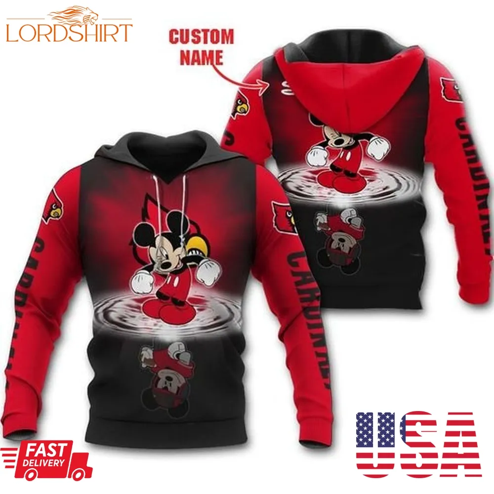 Louisville Cardinals Mickey Custom Name Shirt, Hoodie, Sweatshirt