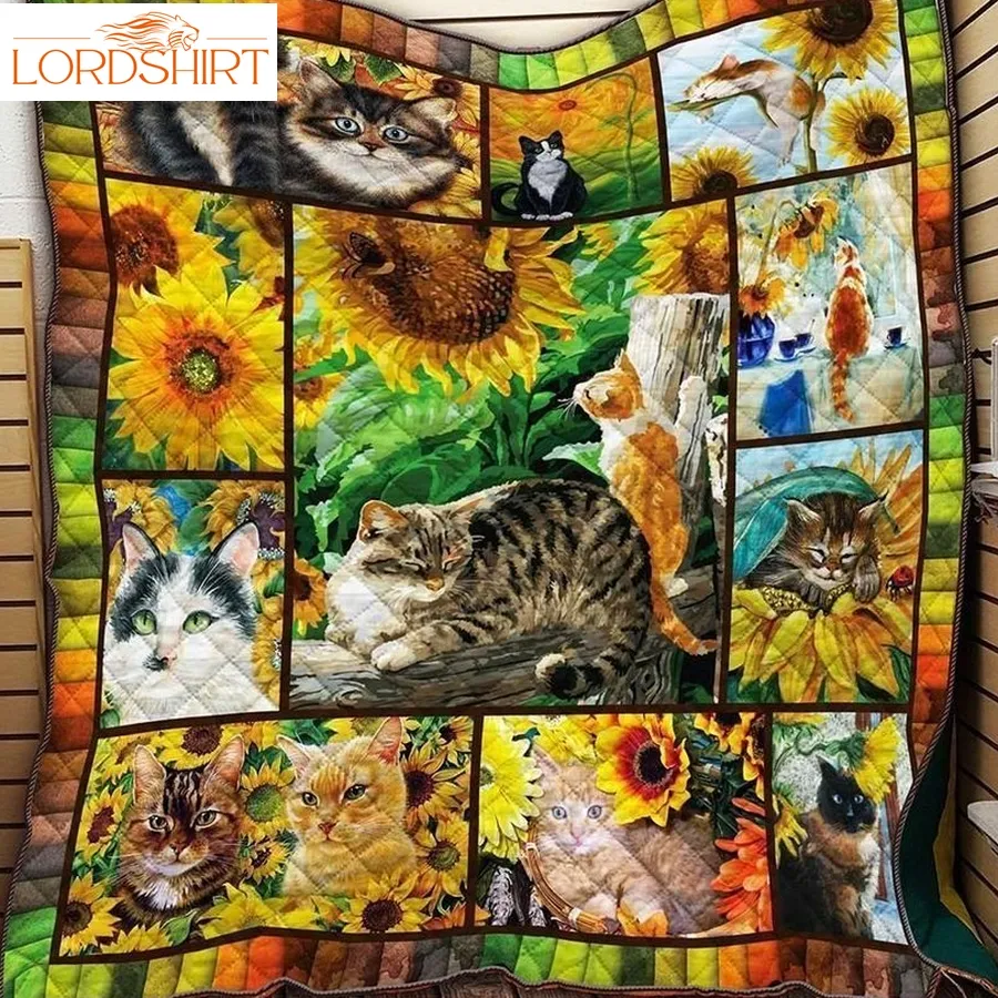 Love Cat Much 3D Customized Quilt