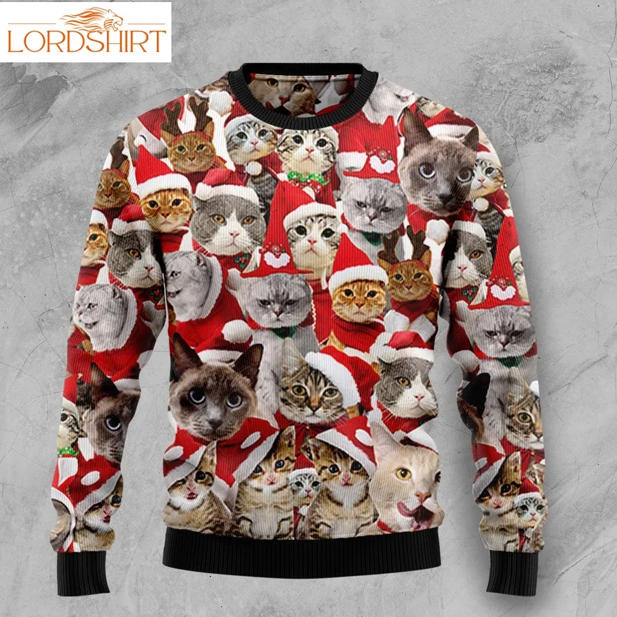 Lovely Cats Ht92303 Ugly Christmas Sweater Unisex Womens And Mens, Couples Matching, Friends, Funny Family Sweater Gifts 