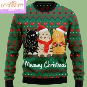 Lover Cat Meowy 3D Ugly Christmas Sweatshirt Xmas