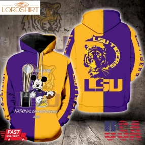 Lsu Tigers Mickey Mouse Full Print K1414 Hoodie And Zipper