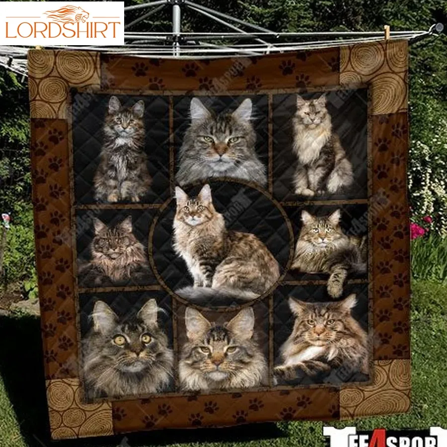 Maine Coon Cat Lovers 3D Customized Quilt Blanket