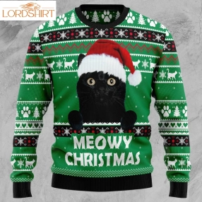 Meowy Black Cat Tg5119 Ugly Christmas Sweater