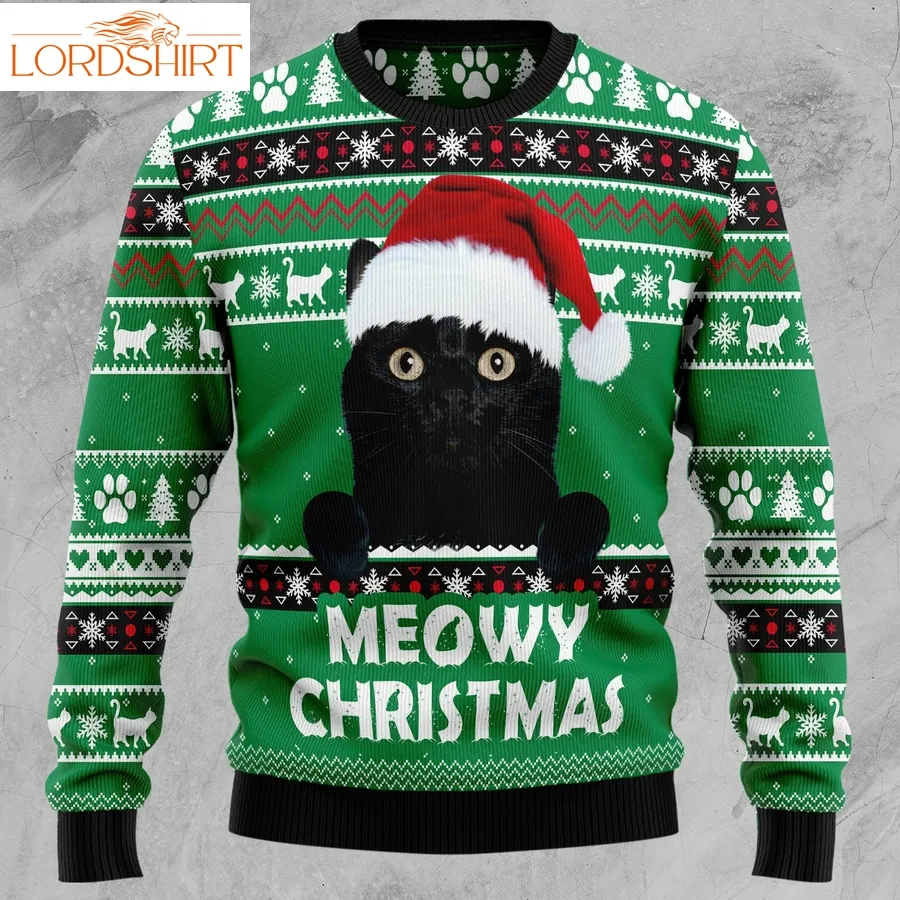 Meowy Black Cat Tg5119 Ugly Christmas Sweater