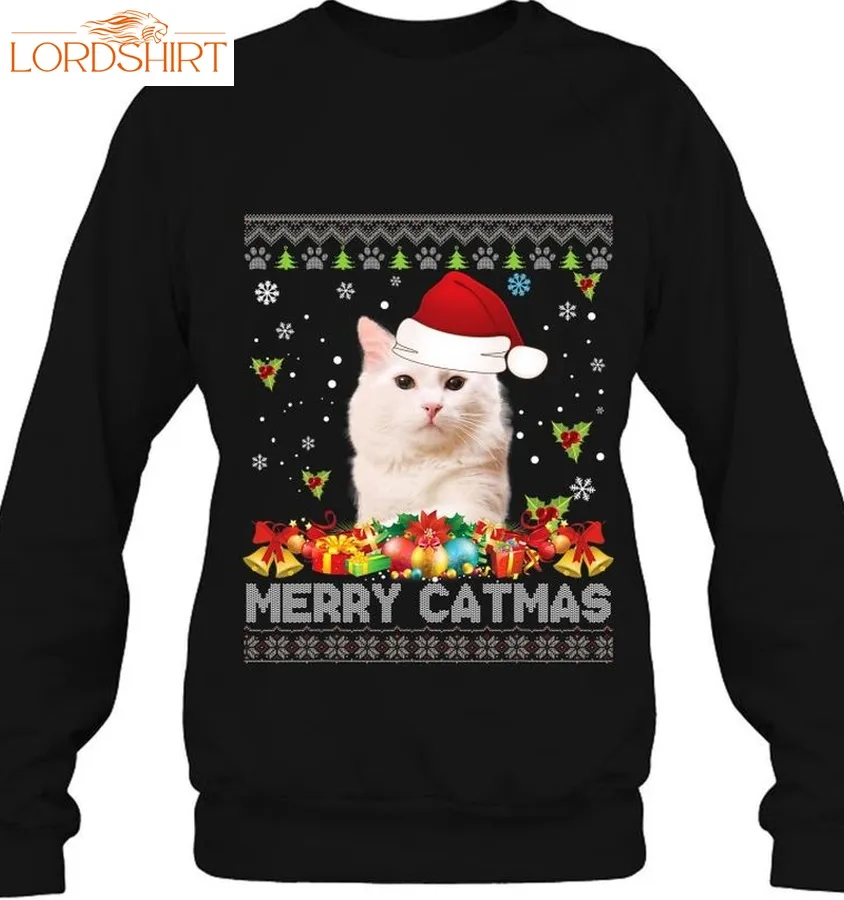 Merry Catmas Turkish Angora Cat Ugly Sweatshirt