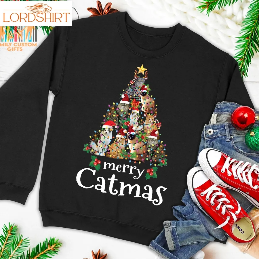 Merry Catmas Xmas Funny Cat Christmas Ugly Christmas Sweater T Shirt