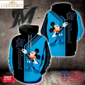 Miami Marlins Mickey Mouse Full Print V1505 Hoodie