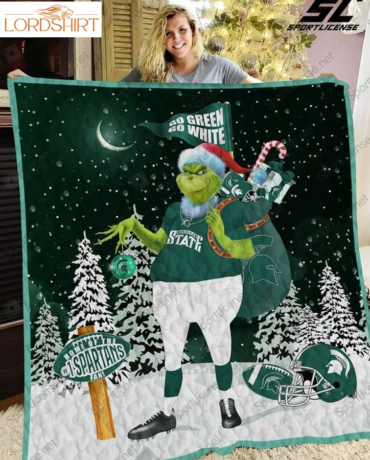 Michigan State Spartans Grinch Quilt Blanket