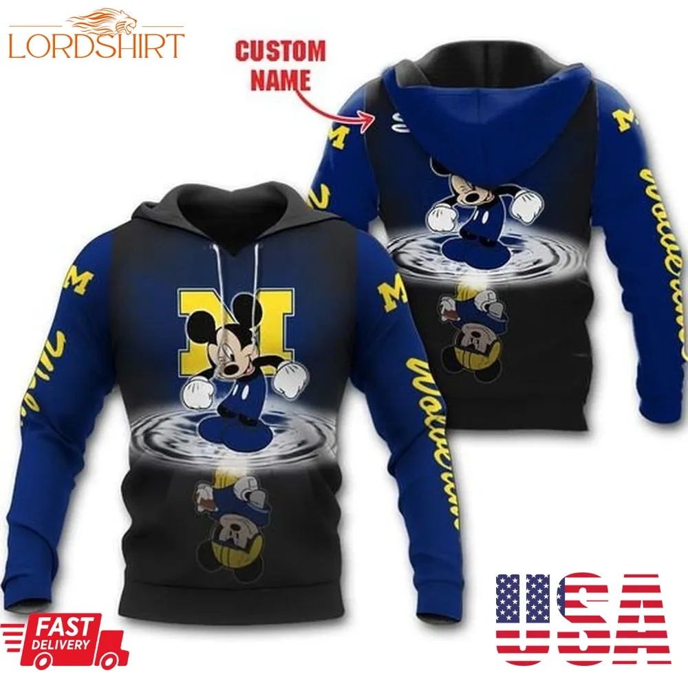 Michigan Wolverines Mickey Custom Name Shirt, Hoodie, Sweatshirt