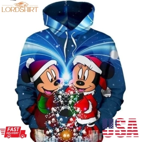 Mickey And Minnie Christmas 3D Hoodie For Men Women S To 5Xl