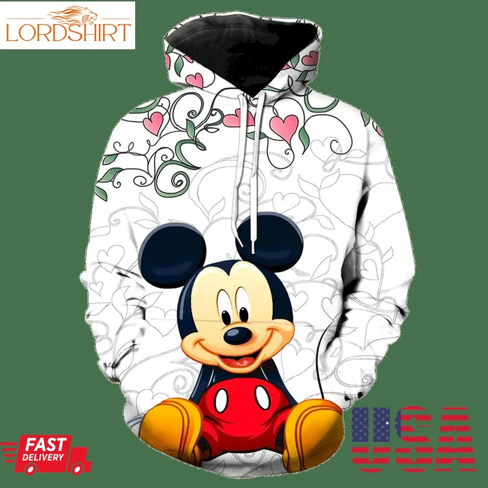 Mickey And Minnie Mouse Full Over Print 1002 Hoodie And Zipper