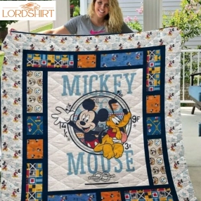 Mickey And Pluto 3D Customized Quilt Blanket