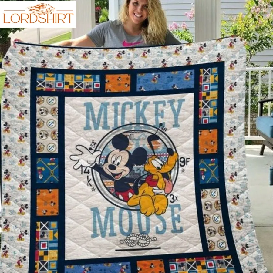 Mickey And Pluto 3D Customized Quilt Blanket