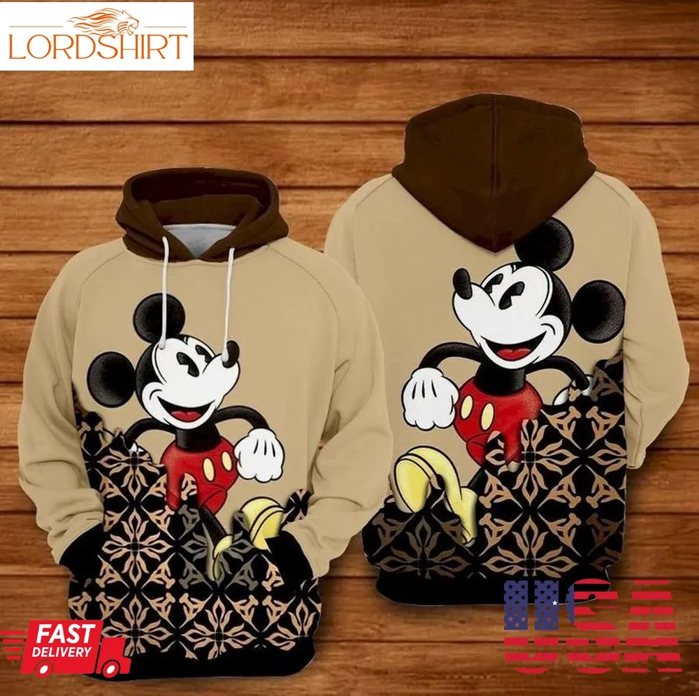 Mickey Doodle Red Black Zip Hoodie Sweater Shirt