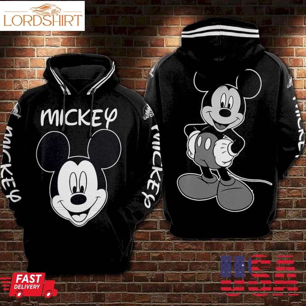 Mickey Hoodie Sweater Shirt Hello And Goodbye Red And Black