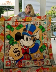 Mickey Monopoly Fabric Customize Quilt Blanket