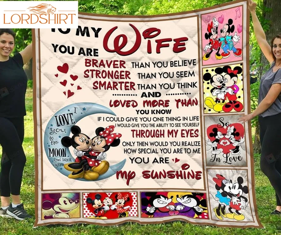 Mickey Mouse  To My Wife Quilt Blanket