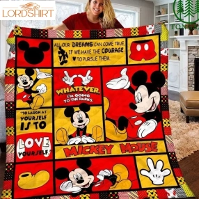 Mickey Mouse All Dreams Come True If We Have Courage To Pursue Quilt Blanket