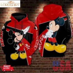 Mickey Mouse And Friends Red And Black Hoodie Sweater Shirt