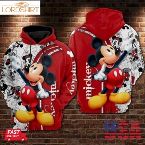 Mickey Mouse Black Red Hoodie Sweater Shirt