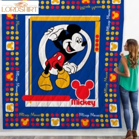 Mickey Mouse Blue 3D Customized Quilt Blanket