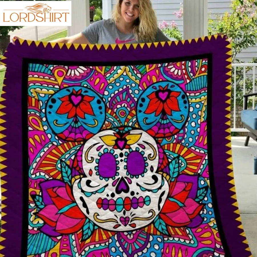 Mickey Mouse Calaveras Mexicanas 3D Customized Quilt Blanket