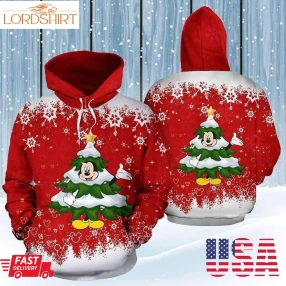 Mickey Mouse Christmas Tree 3D Aop Hoodie