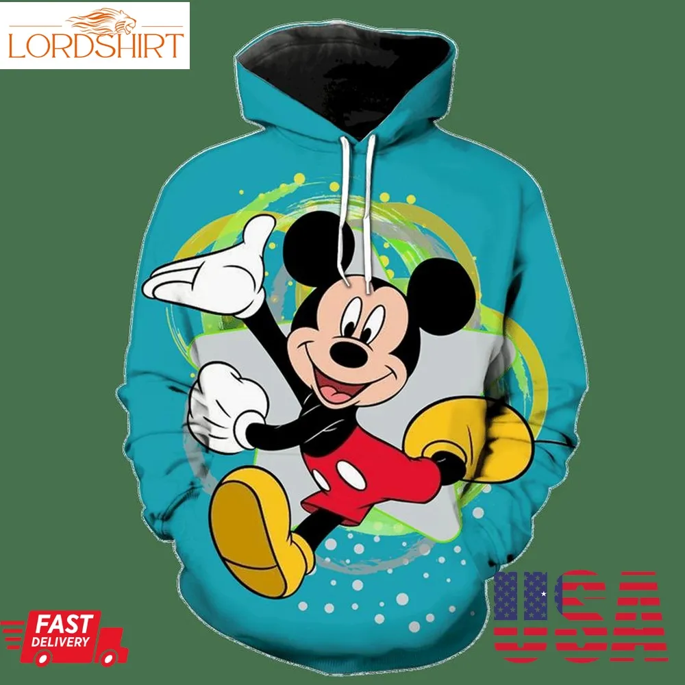 Mickey Mouse Full Over Print 0254 Hoodie And Zipper