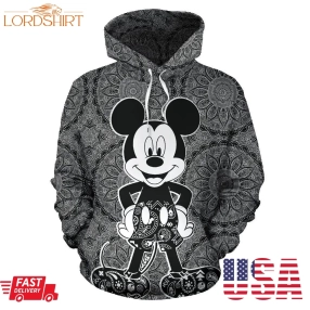 Mickey Mouse Gift Mickey Mouse Mandala Black Unisex Size Hoodie