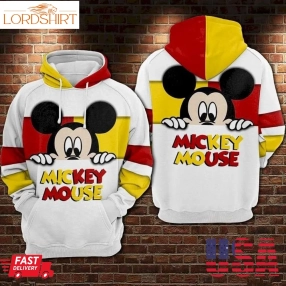 Mickey Mouse Glitter Red And Black Hoodie Sweater Shirt