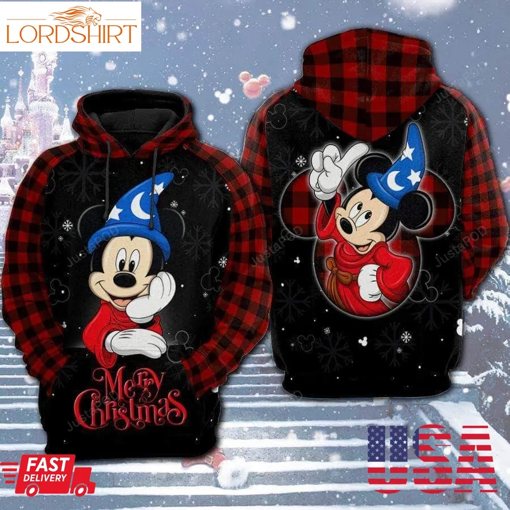 Mickey Mouse Merry Christmas 3D All Over Print Hoodie Zip Up