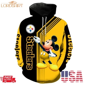 Mickey Mouse Pittsburgh Steelers 3D Over Printed Hoodie