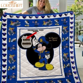 Mickey Mouse Police Customizable Badge Number 3D Customized Quilt Blanket