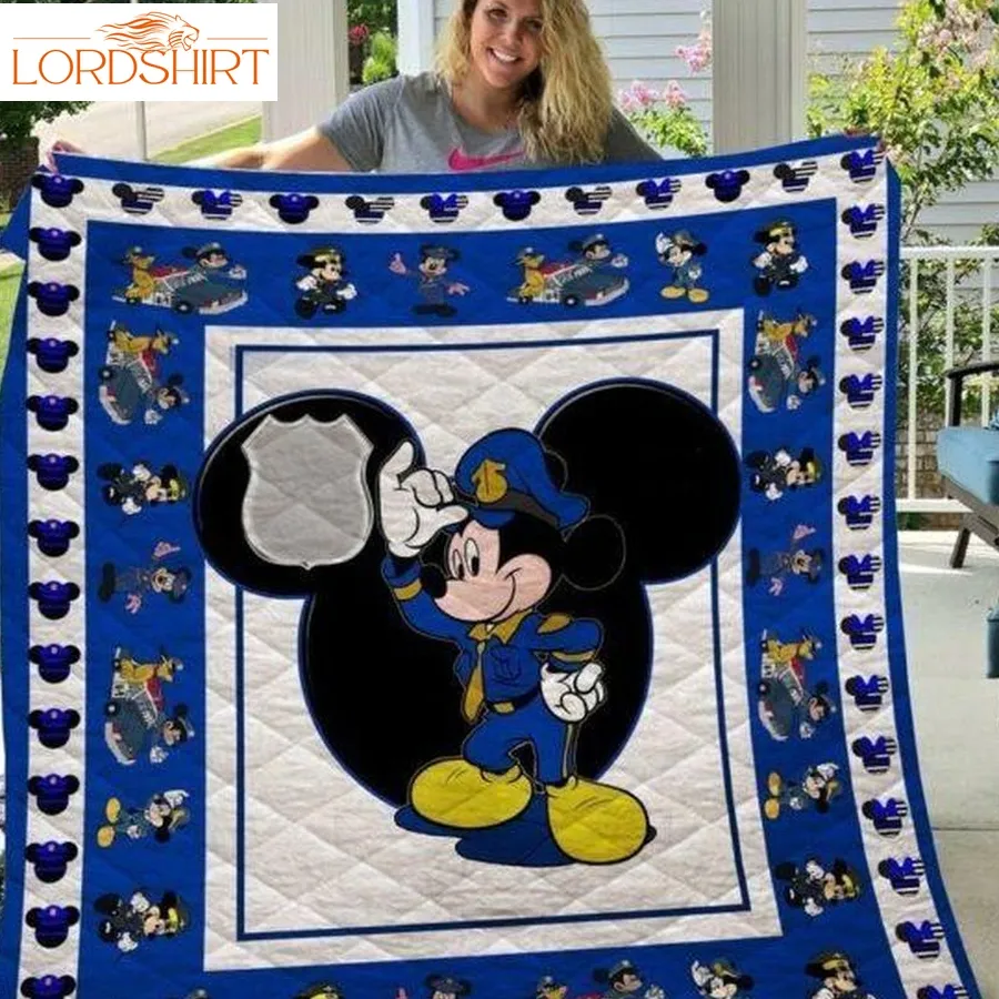 Mickey Mouse Police Quilt Blanket