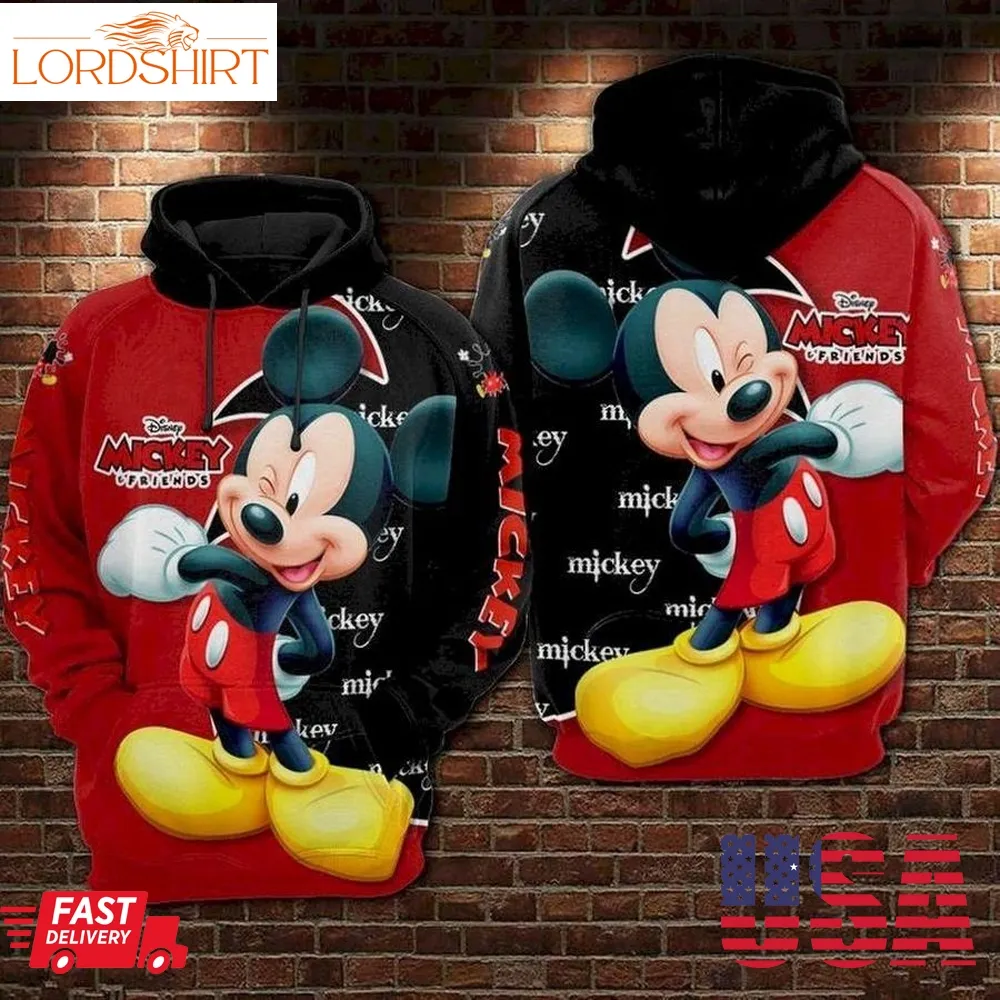 Mickey Mouse Red Hoodie Sweater Shirt 090231