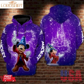 Mickey Mouse Wizard Disney Castle Hoodie Sweater Shirt