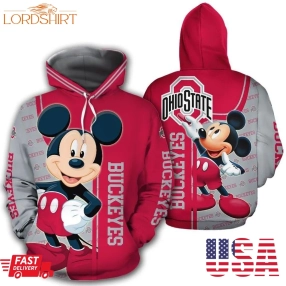 Mickey Ohio State Buckeyes 3D Hoodie For Men For Women All Over Printed Hoodie