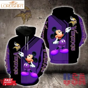 Minnesota Vikings Mickey Mouse 3D Hoodie