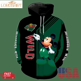 Minnesota Wild Mickey Mouse New Full All Over Print V1516 Hoodie