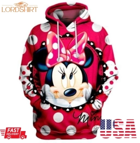 Minnie Mouse Face Cartoon Pullover And Zip Pered Hoodies Custom 3D Graphic Printed 3D Hoodie All Over Print Hoodie For Men For Women