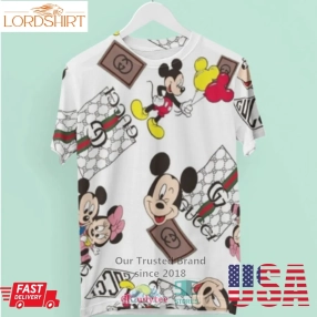 Minnie Mouse Mickey Mouse White 3D T Shirt  