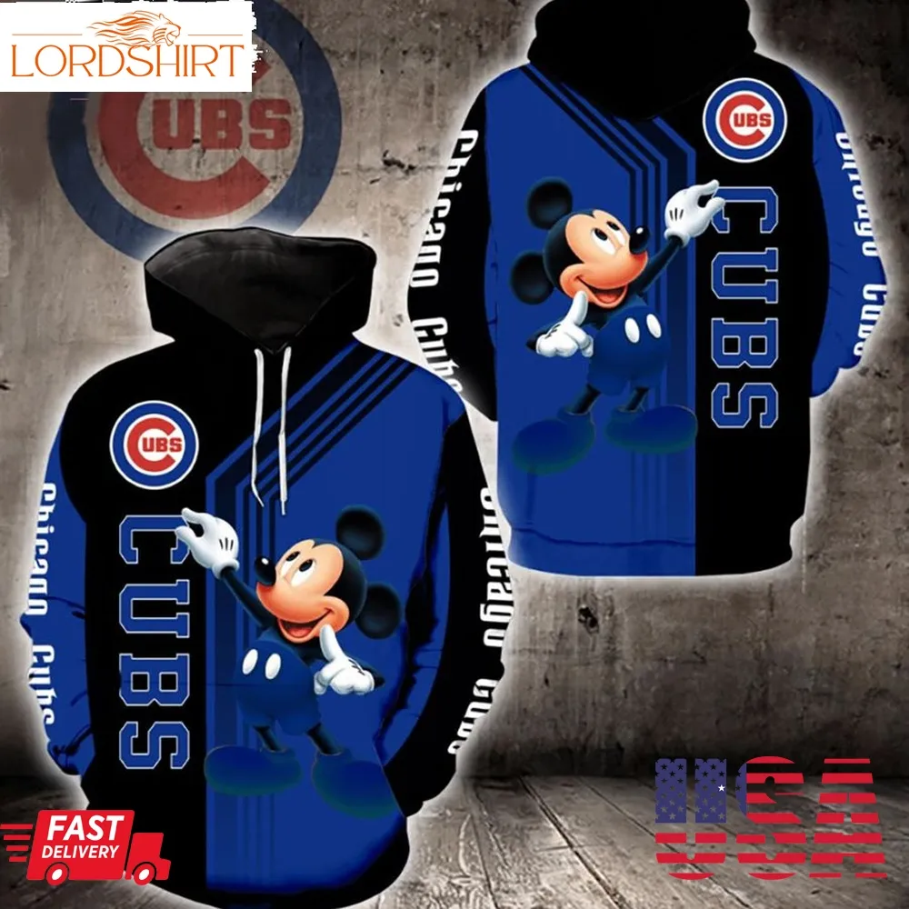 Mlb Chicago Cubs Mickey Mouse Mlb 3D Hoodie Size From S To 5Xl