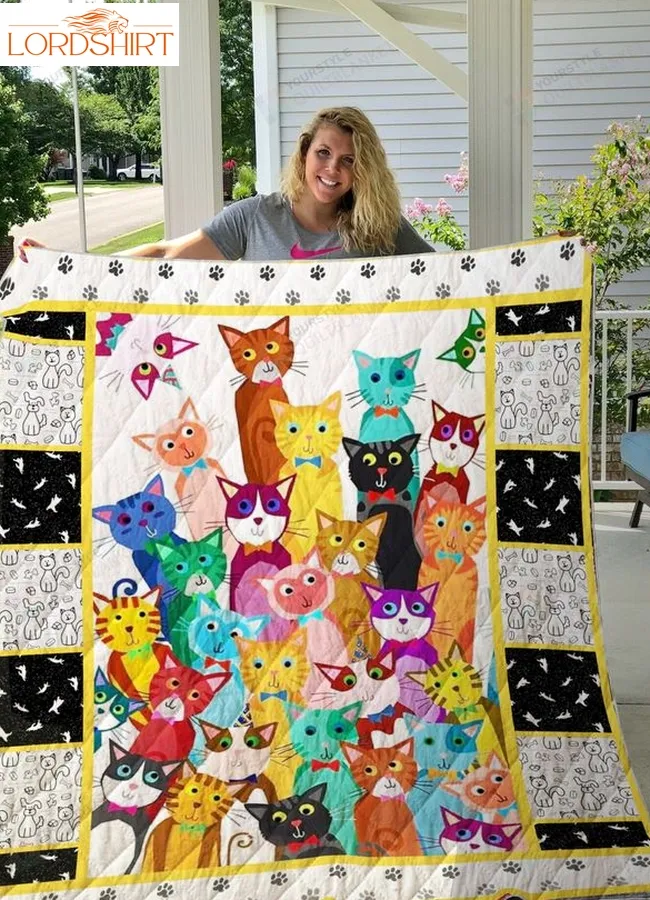 Mutiple Colorful Cats Quilt Blanket Great Customized Blanket Gifts For Birthday Christmas Thanksgiving