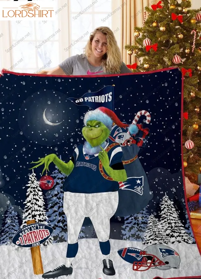 New England Patriots Grinch Quilt Blanket