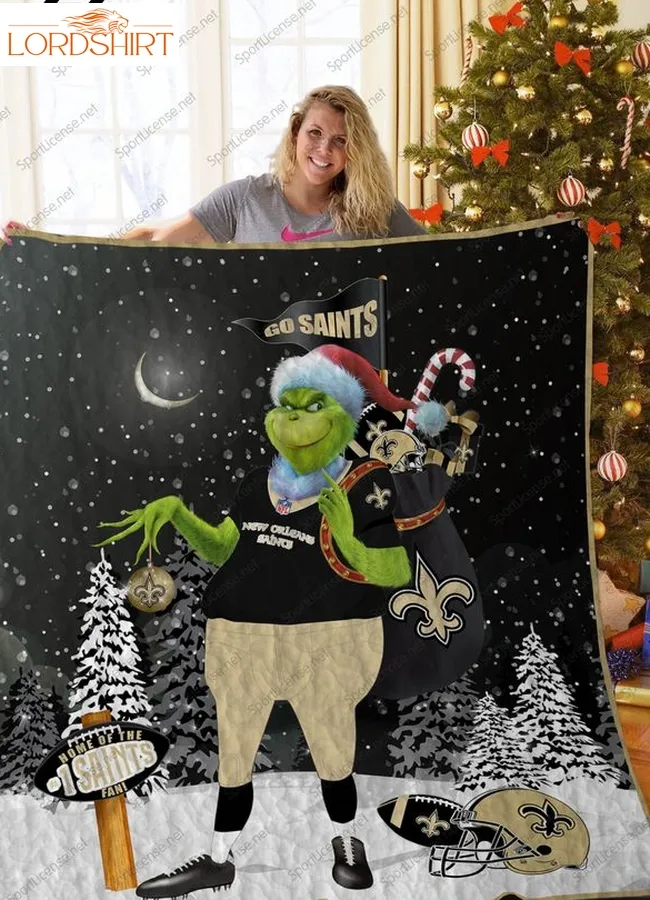 New Orleans Saint Grinch Quilt Blanket