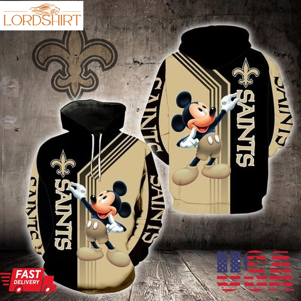 New Orleans Saints Mickey Mouse 3D Hoodie